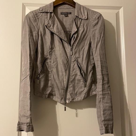 SOLD Anthropologie Level 99 size xs light gray moto jacket - Picture 6 of 7